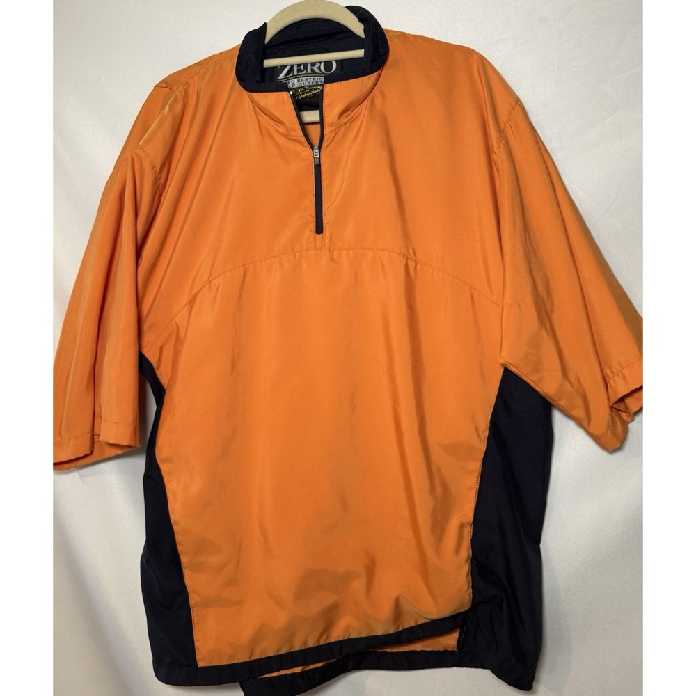 Zero restriction men's Golf  Windshirt  orange pullover quarter zip Large